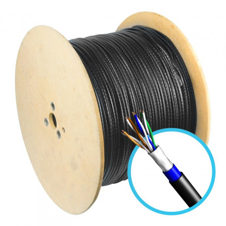 CABO-DE-REDE-4-PARES-DUPLA-CAPA-BLINDADO-CAT5-E-PT-INT/EXT-MEGATRON-RL-BOBINA-1KM-0