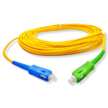 CORDÃO ÓPTICO SIMPLEX SINGLE MODE SC/UPC - SC/APC  3MM -  10 METROS AZUL