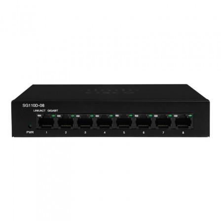 SWITCH POE GIGABIT DESKTOP SG110D-08 8 PORTAS - CISCO