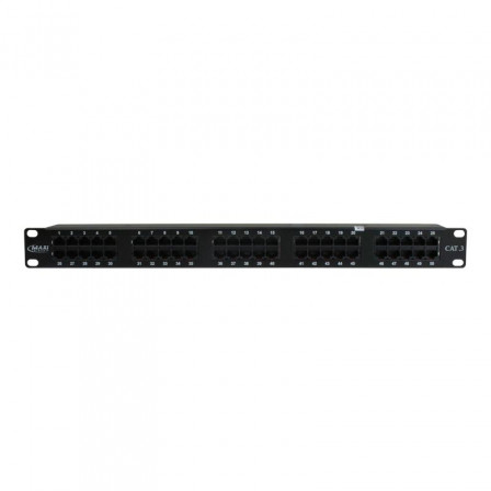 VOICE PANEL CAT.3 RJ45 Rack 19'' 50 PORTAS - MAXITELECOM