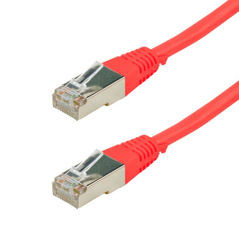 CABO PATCH CORD CAT5E BLINDADO FTP VERMELHO 2M CHIP
