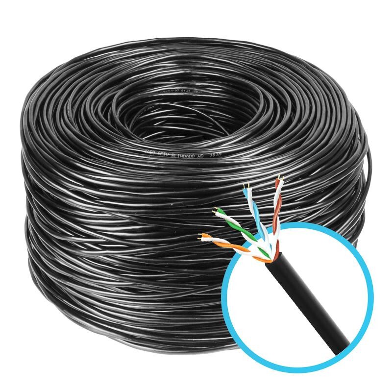 CABO DE REDE UTP LAN EXPERT 4 PARES CAT5E PRETO TURBO LINK 100 COBRE CX 305 METROS CABO DE REDE UTP LAN EXPERT 4 PARES CAT5E PRETO TURBO LINK 100 COBRE CX 305 METROS