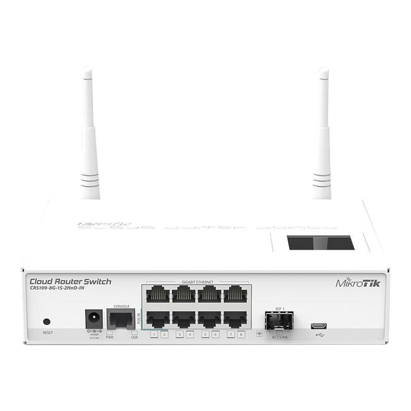 CLOUD ROUTER SWITCH CRS109-8G-1S-2HND-IN 2.4GHZ - MIKROTIK