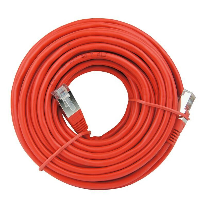 PATCH CORD CAT5 RJ45 BLINDADO FTP VERMELHO 10 METROS