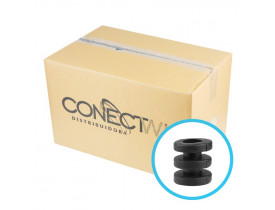 ISOLADOR ROLDANA PLÁSTICA 2 VIAS PRETA RP2 (PCT COM 30)