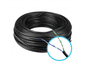 CABO DE REDE 2 PARES CAT5-E PRETO INT/EXT MEGATRON ROLO C/ 100MTS