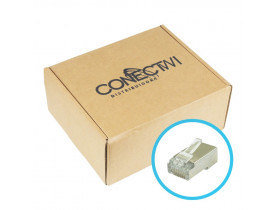 CONECTOR PLUG RJ45 8X8 CAT5 BLINDADO - 100UND 