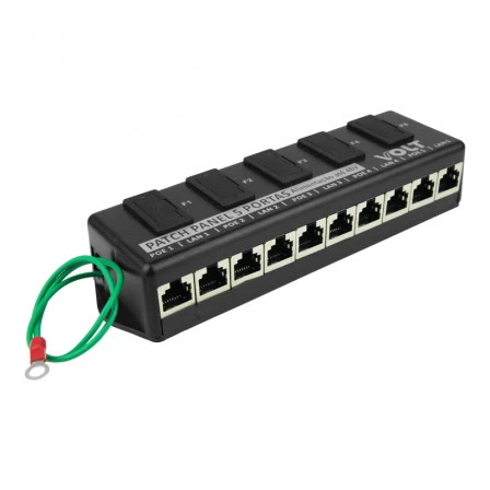 PATCH PANEL POE 5 PORTAS FAST ETHERNET ATÉ 48V - VOLT 