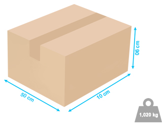 Caixa para transporte - 50x10x06cm - 1,020kg